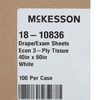 McKesson Nonsterile Physical Exam Drape, 40 x 60 Inch #18-10836