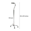 McKesson Offset Quad Cane, Chrome #146-10301F-4