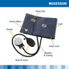 McKesson Brand Aneroid Sphygmomanometer with Cuff, 2-Tube, Pocket-Size, Handheld, Adult Medium Cuff, Navy #01-775-11ANGM