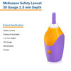 McKesson Pressure Activated Safety Lancets, 30 Gauge, Purple #16-PASL30GX