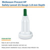 McKesson Prevent® HP Push Button Safety Lancet, 21 Guage #16-PBHPSL21G1.8X