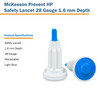 McKesson Prevent® HP Push Button Safety Lancet, 28 Gauge #16-PBHPSL28G1.6X