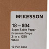 McKesson Crepe Table Paper, 21 Inch x 125 Foot, White #18-804