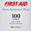 American® White Cross Nonadherent Dressing, 3 x 4 Inch #7575033