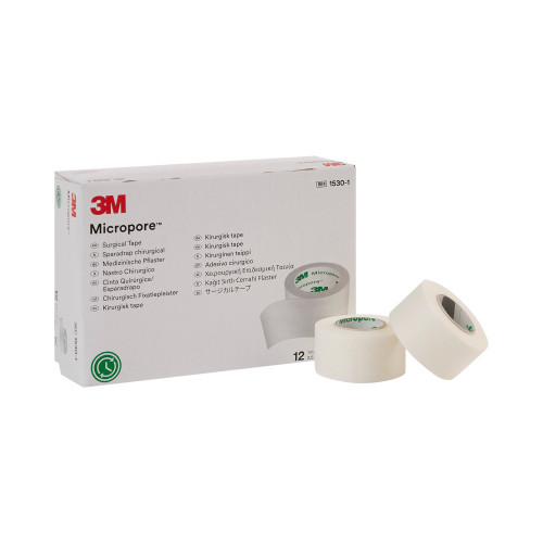 3M Micropore Surgical Tape - White,1/2 x 10yd ,240/Case,1530-0