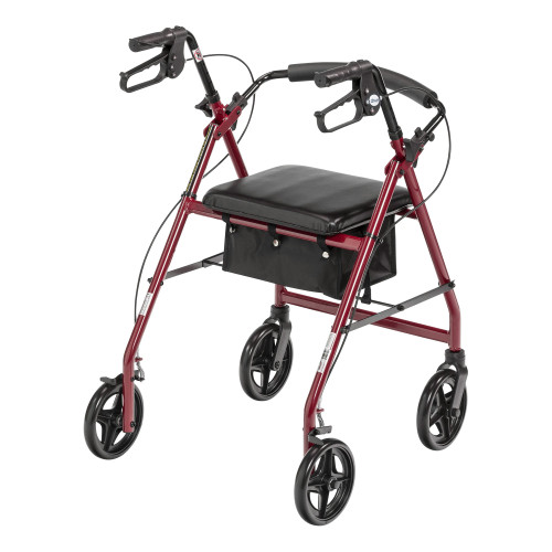 McKesson Red Four-Wheel Rollator #146-R728RD