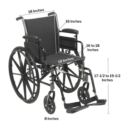 McKesson Manual Lightweight Wheelchair, 18 Inch Seat Width #146