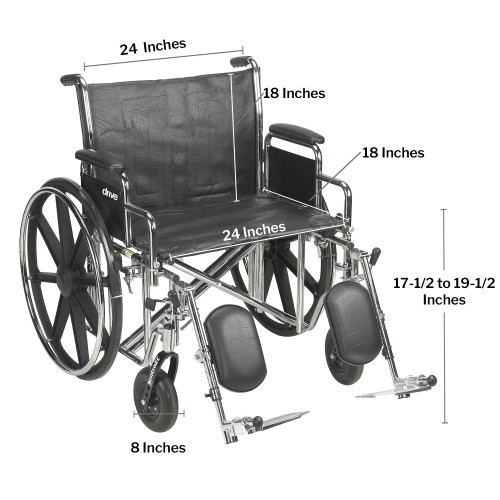McKesson Bariatric Wheelchair, 24-Inch Seat Width #146-STD24ECDDA-ELR
