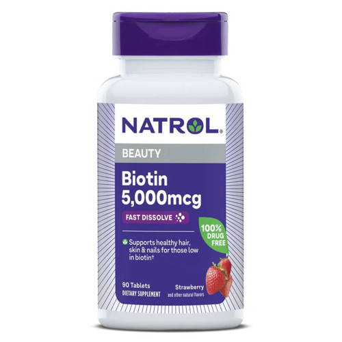 Natrol® Biotin 5,000 mcg Fast Dissolve Tablets Extra Strength Strawberry #04746906323