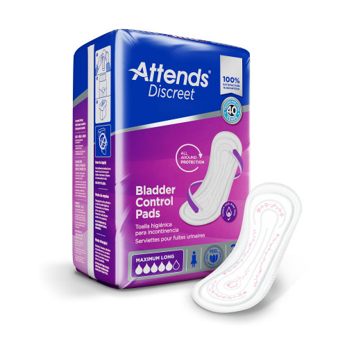 Attends® Discreet Women's Maximum Long Bladder Control Pad, 14½-Inch Length #ADPMAL
