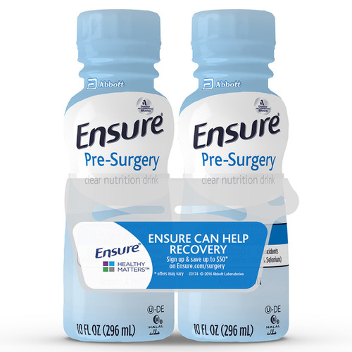 Ensure® Pre-Surgery Strawberry Clear Nutrition Drink, 10-ounce bottle #66437