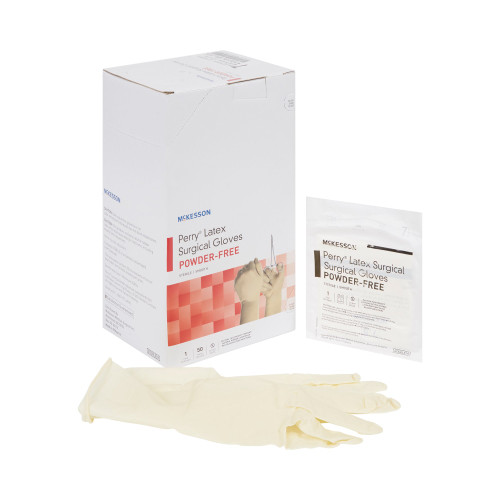 McKesson Perry® Performance Plus Surgical Glove, Size 7.5, Cream #20-1075N