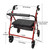 McKesson Bariatric Red Folding Steel Four-Wheel Rollator #146-10216RD-1