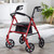 McKesson Folding Steel Four-Wheel Rollator, 12-Inch Seat Width, Red #146-10257RD-1