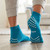McKesson Slipper Socks, Large, Teal #16-SCE1