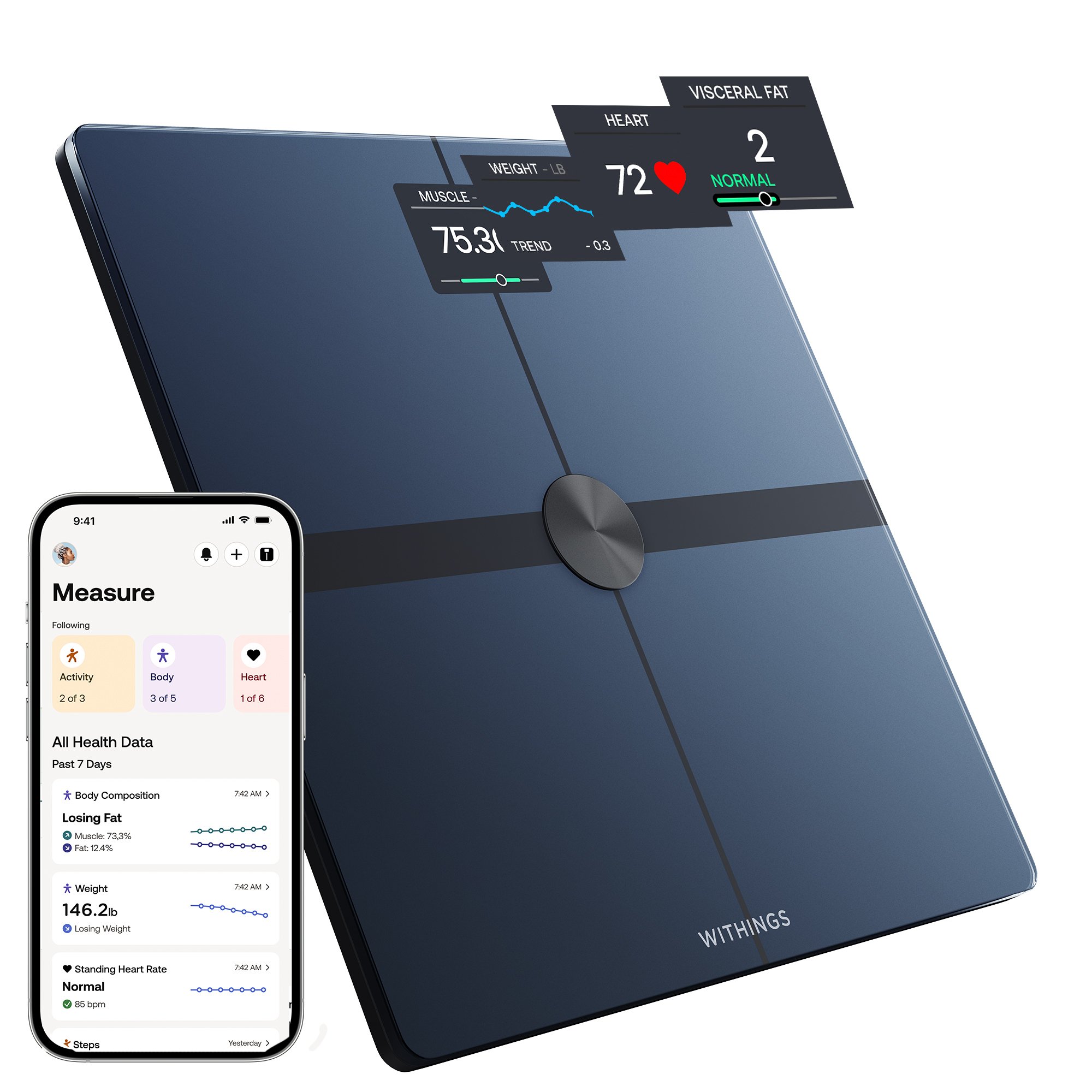 Withings Body Smart Wi-Fi Smart Scale, Black #WBS13-BLACK-ALL-INTER