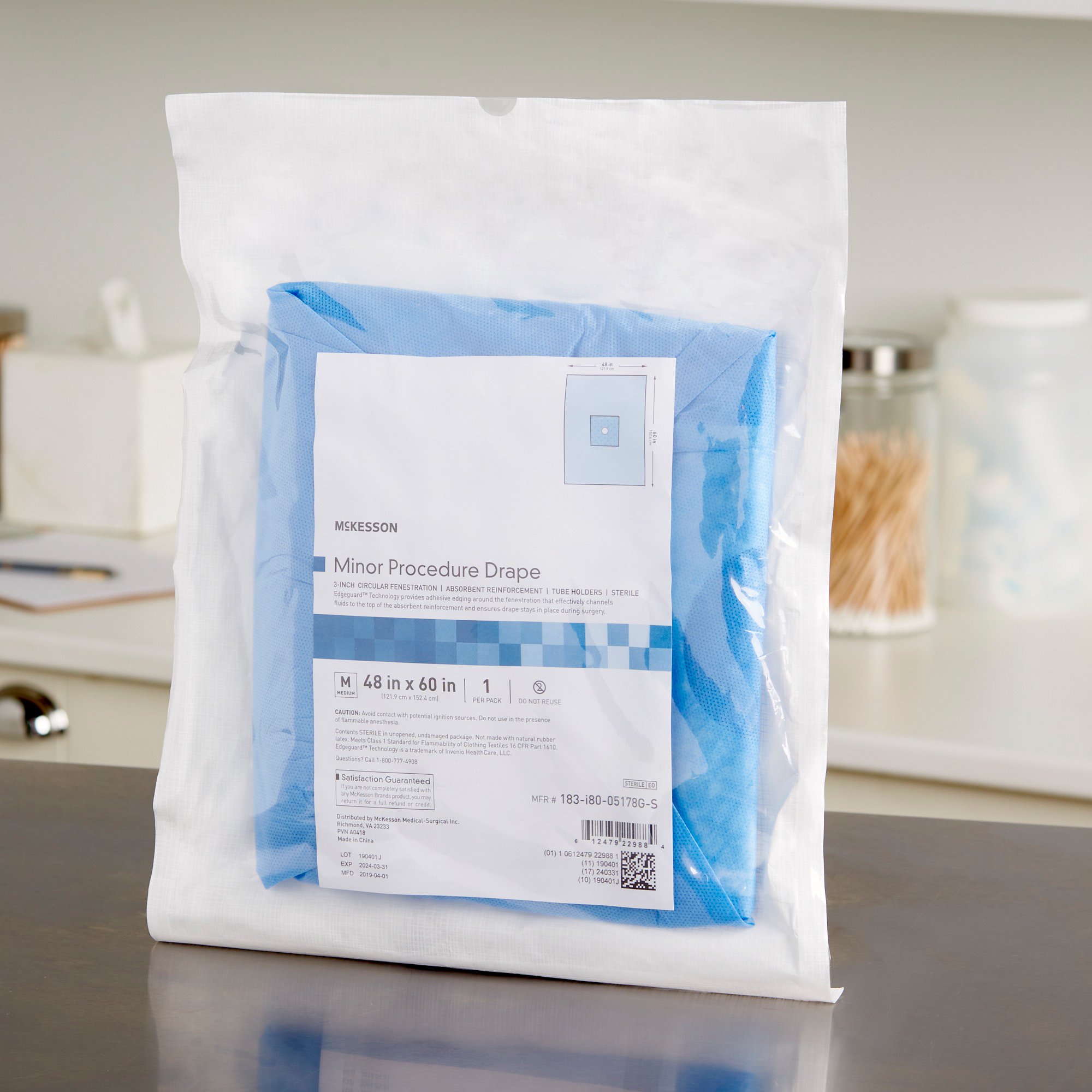 McKesson Sterile Minor Procedure Drape, 48 x 60 Inch #183-I80-05178G-S