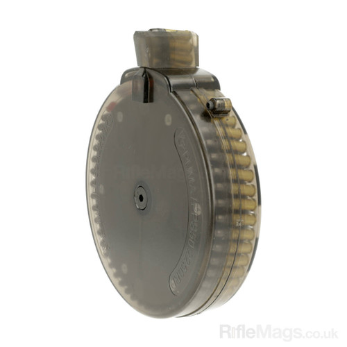 Black Dog 50 round .22LR drum magazine for Pietta Puma PPS 50 (smoke)