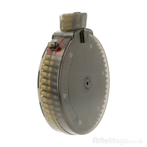 Black Dog 50 round .22LR drum magazine for Pietta Puma PPS 50 (smoke)