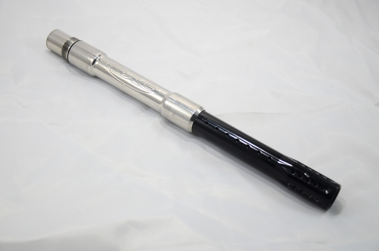 Dye - Two Piece SS/Aluminum 12" Boomstick Barrel - Autococker Threaded - Black/Chrome
