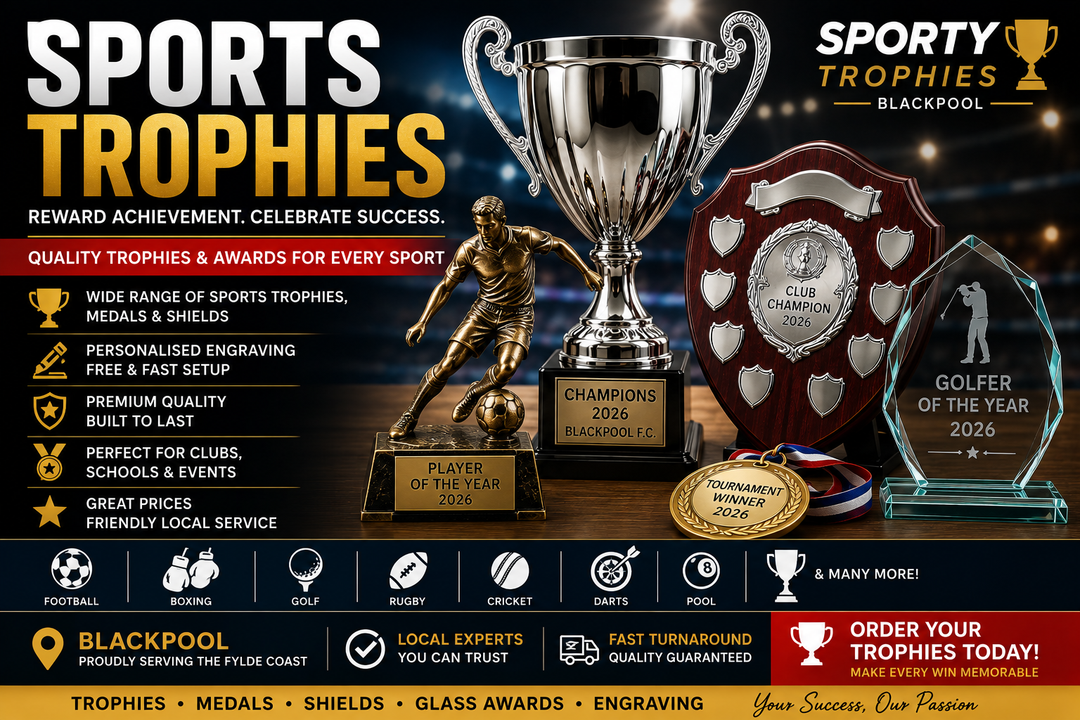 Sports Trophies Blackpool | Medals, Shields & Engraved Awards