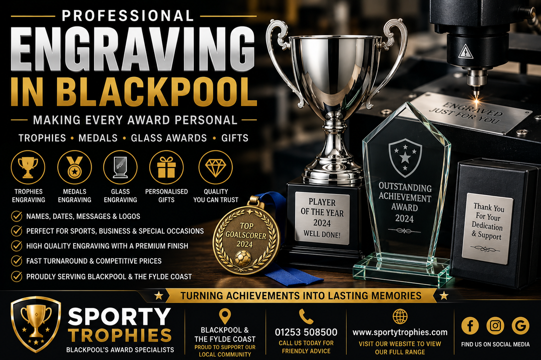 Engraving in Blackpool | Personalised Trophies, Awards, Medals & Gifts