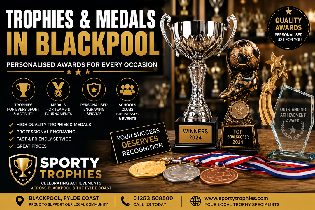 Personalised Trophies & Medals in Blackpool | Awards for Every Occasion