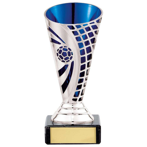 Defender Football Trophy Cup blue