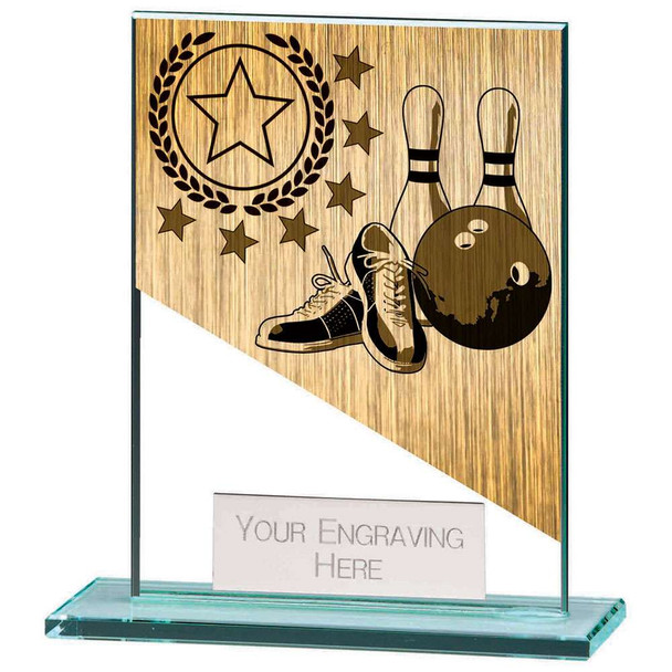Mustang Ten Pin Bowling Jade Glass Award