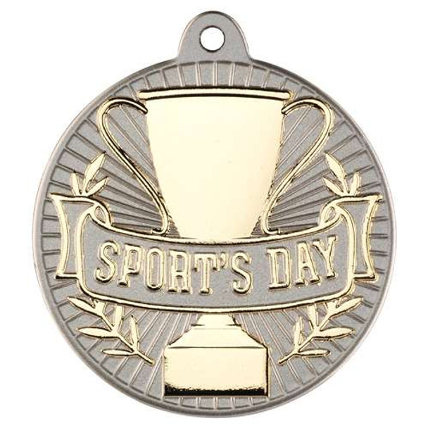 Sports Day Two Colour Medal Matt Silver|Bronze - 2in