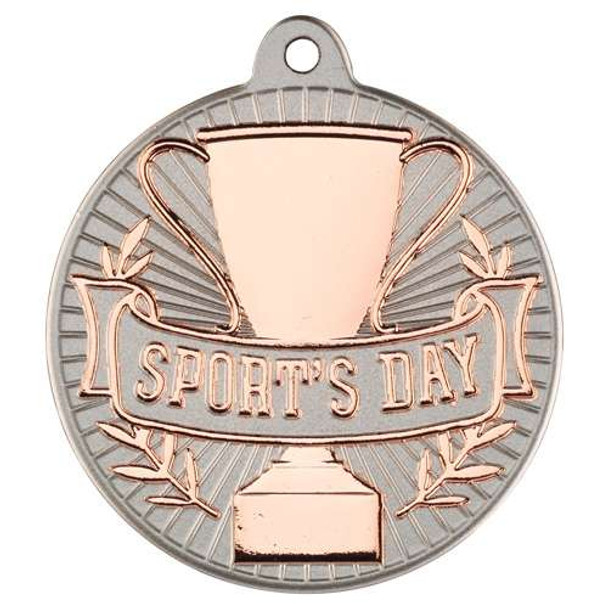 Sports Day Two Colour Medal Matt Silver|Bronze - 2in