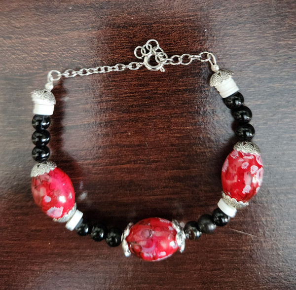 Red Floral Bracelet