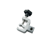 The bracket clamp is shown individually. There ia flower-shaped knob at the end of one screw, and the clamp makes a 'C' or a 'U' shape.