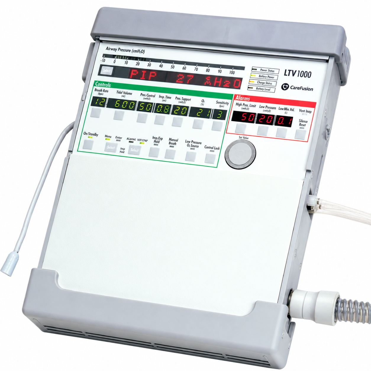 LTV 1000 ventilator front panel and control knob