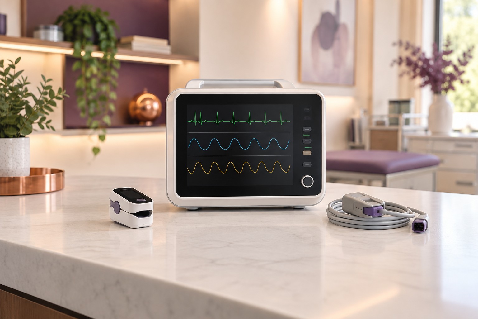 Illustrative pulse oximeter parts category artwork