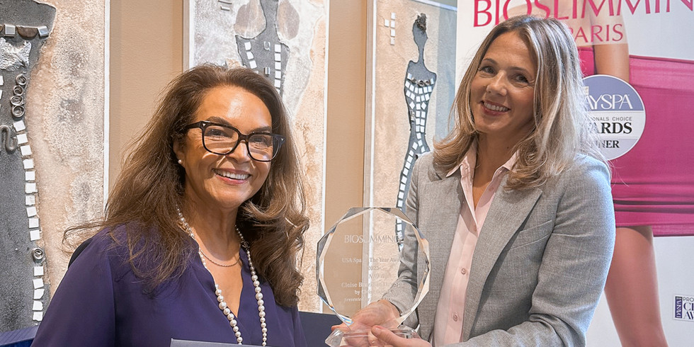 Founder Flora Vergnolle presented Bioslimming and PC Best spa 2025 Award to Cleise Brazilian Day Spa! Congrats
