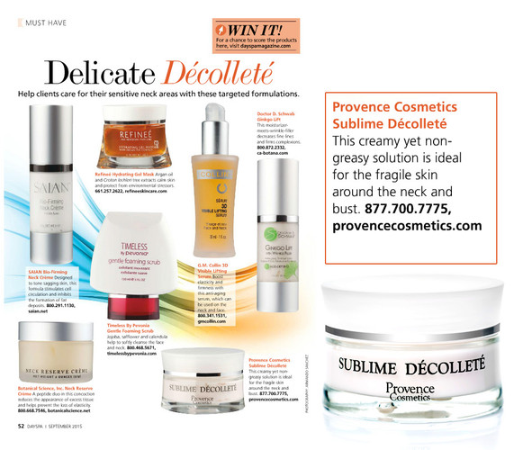 SUBLIME DECOLLETE SEEN IN DAYSPA MAGAZINE