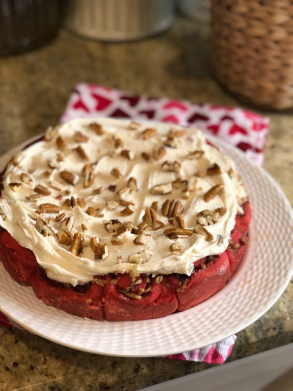Valentine's Day Red Velvet Cinnamon Rolls
