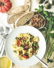 Two Tomato Tortellini Salad with Toasted Pecans