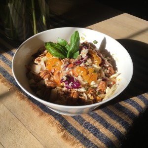Mandarin Pecan Slaw in a bowl