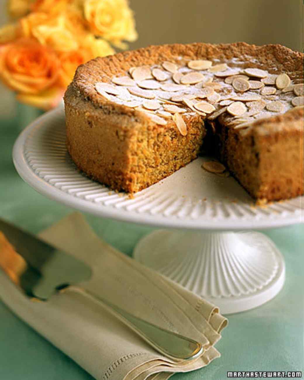 Apricot Torte on a cake dish
