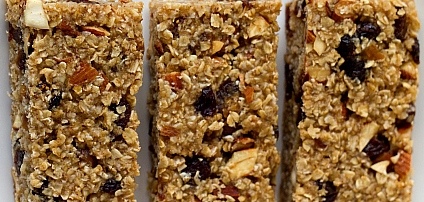 Three nutty date bars