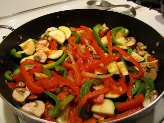 Zucchini Mushroom Saute in a pan