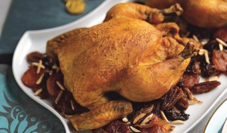 Whole almond fruit stuffed chicken