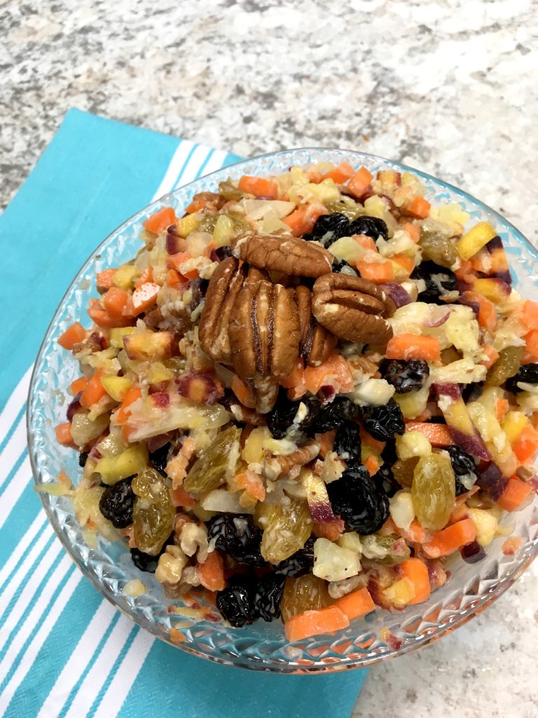 Rainbow carrot raisin salad