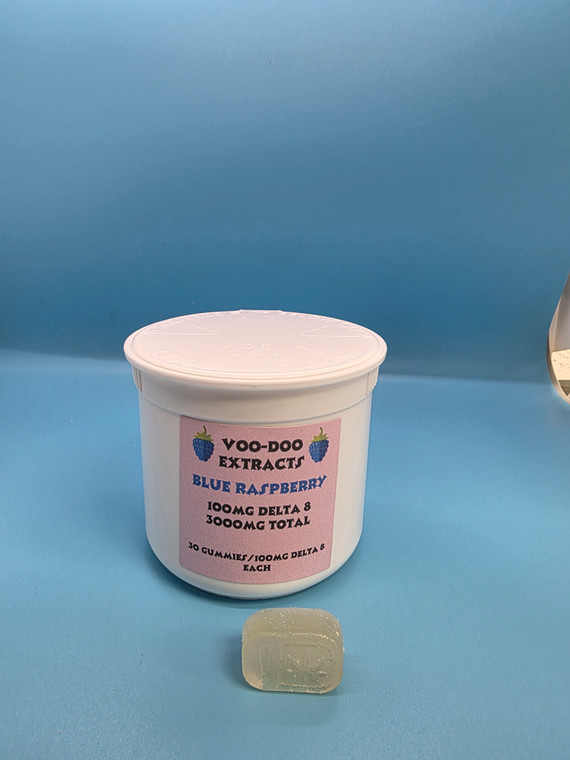 Blue Raspberry 100mg Gummy
3000mg Total in Package