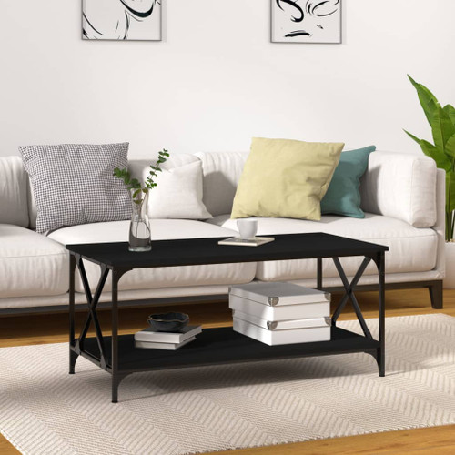 View and read about Coffee Table Black 100x50x45 cm Engineered Wood and Iron Coffee Table Black 100x50x45 cm Engineered Wood and Iron @ Shoppywoppydodah