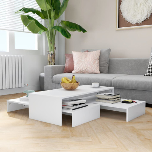 View and read about Nesting Coffee Table Set White 100x100x26.5 cm Engineered Wood Nesting Coffee Table Set White 100x100x26.5 cm Engineered Wood @ Shoppywoppydodah