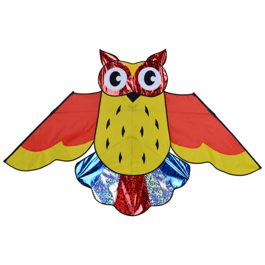 Premier Kites Owl Kite 57 in. Holographic Rainbow The Kite Guys