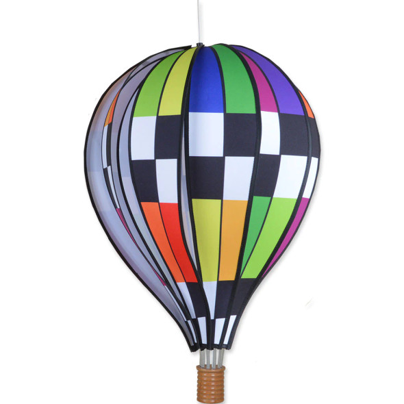 Premier Kites - 22 in. Hot Air Balloon - Checkered Rainbow